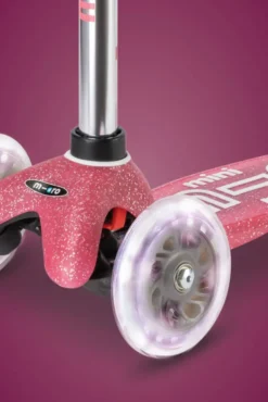TROTTINETTE MINI MICRO DELUXE GLITTER ROSE LED