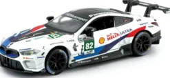 TURBO CHALLENGE - BMW M8 GTE 24H DU MANS - DIE CAST - 1:32 - VOITURE RETRO-FRICTION - BLANC