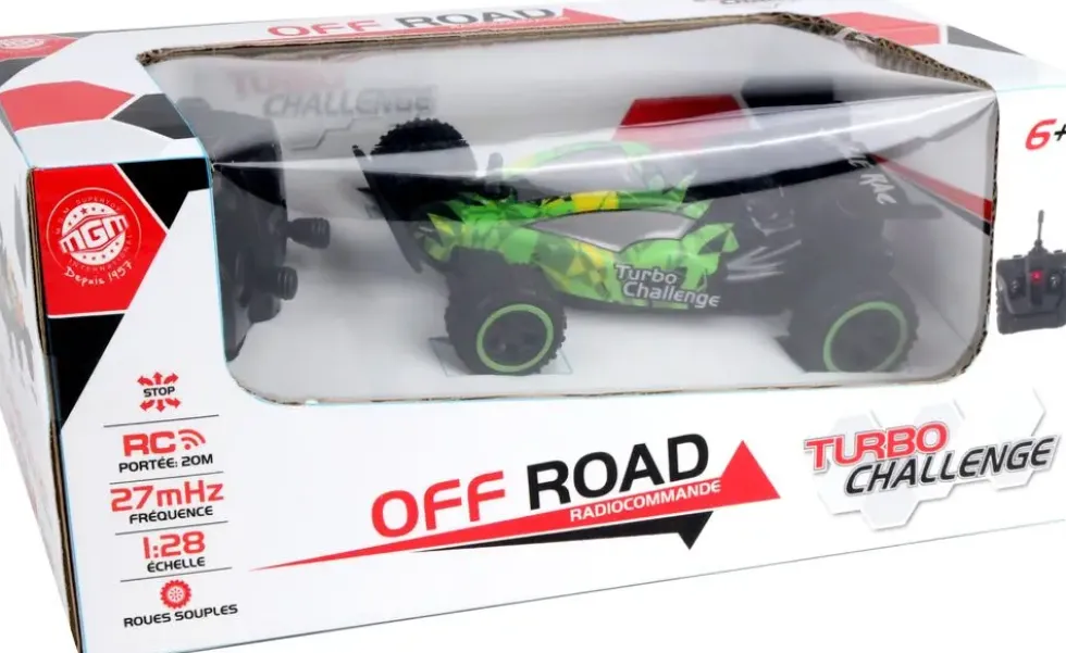 TURBO CHALLENGE - BUGGY JUNGLE - OFF ROAD - VOITURE TELECOMMANDEE - VERT - 1:28