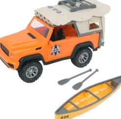 TURBO CHALLENGE - TOUT TERRAIN AVEC KAYAK - CAP AVENTURE -1:/16 - VOITURE FRICTION - ORANGE
