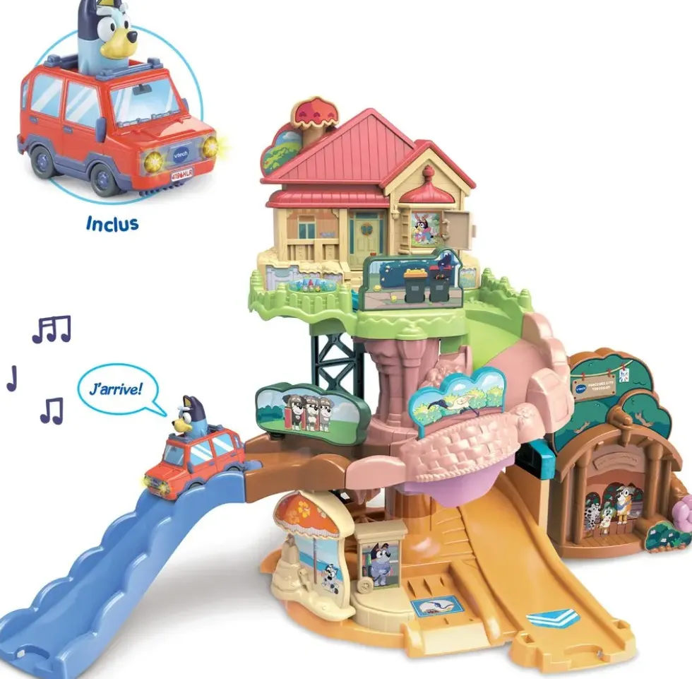 TUT TUT BOLIDES BLUEY - PARCOURS CITY TOBOGGAN (+ LA VOITURE FAMILIALE DE BLUEY)