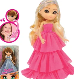 UNIQUE EYES - POUPEE 25 CM AVEC ROBE DE GALA