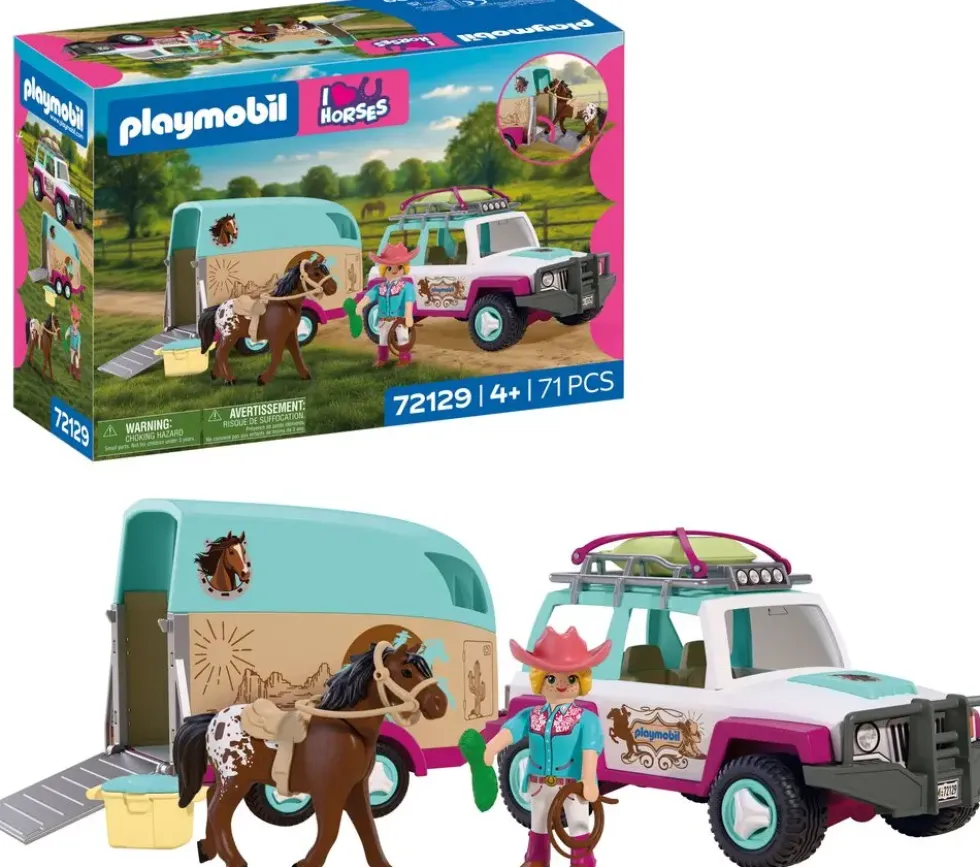 VEHICULE AVEC REMORQUE A CHEVAUX 72129