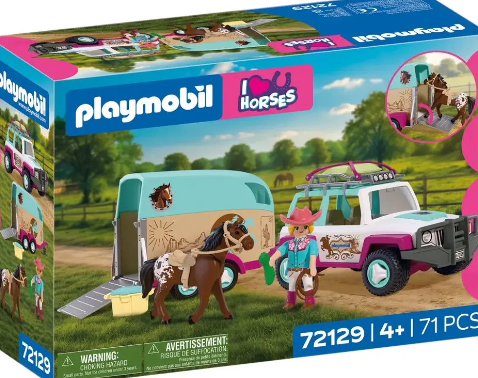 VEHICULE AVEC REMORQUE A CHEVAUX 72129
