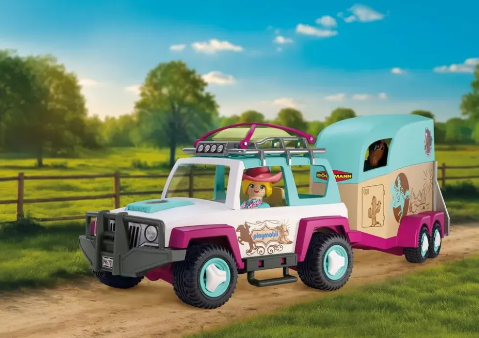 VEHICULE AVEC REMORQUE A CHEVAUX 72129