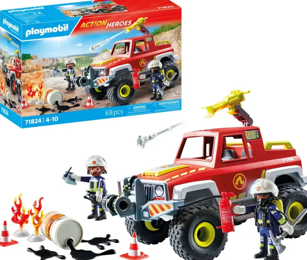 VEHICULE DE POMPIERS AVEC BIDON ENFLAMME - 71824