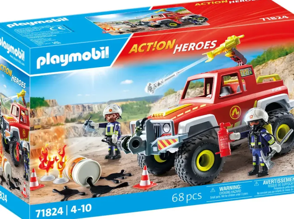 VEHICULE DE POMPIERS AVEC BIDON ENFLAMME - 71824