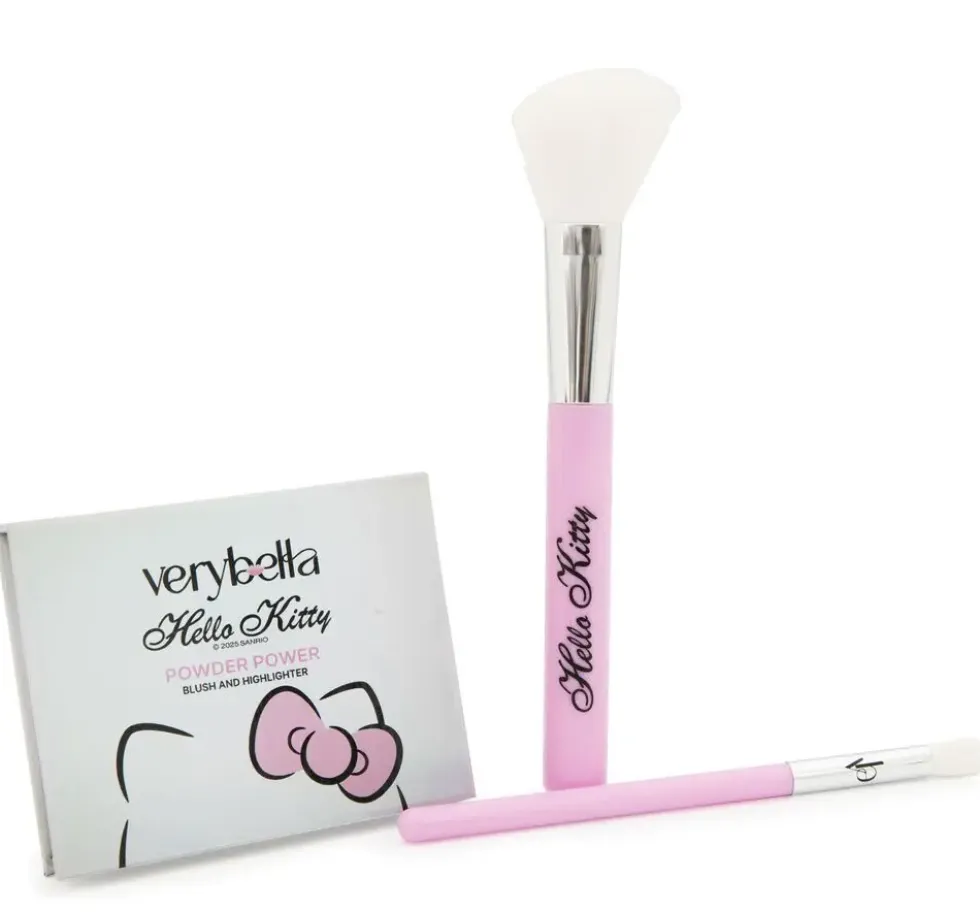 VERY BELLA X HELLO KITTY - COFFRET POUDRE POWER HIGHLIGHTER, BLUSH ET 2 PINCEAUX