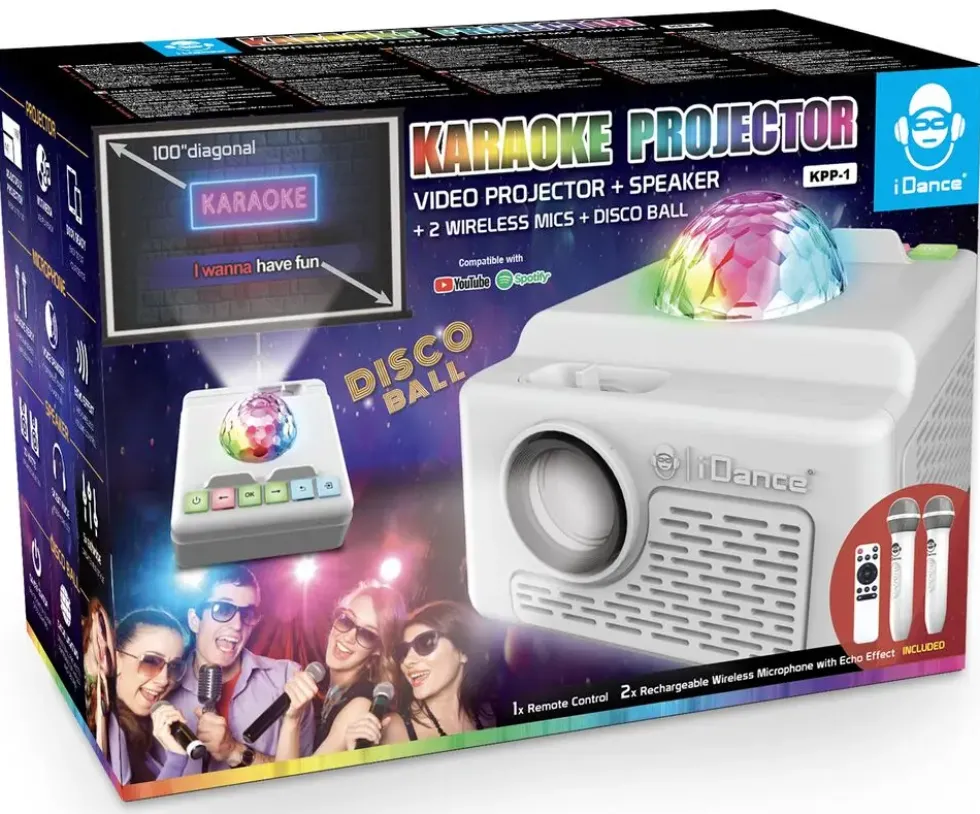 VIDEOPROJECTEUR AVEC 2 MICROS SANS FIL