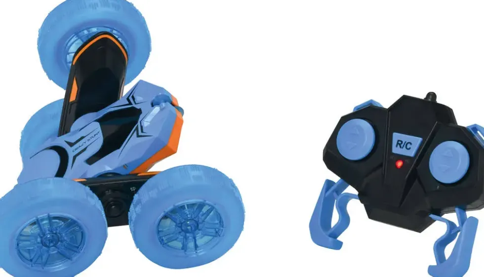 VOITURE CASCADEUSE ET LUMINEUSE BLEU RADIOCOMMANDEE 1:24