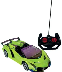 VOITURE DE COURSE CHROMEE RADIOCOMMANDEE 1:18