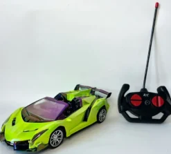 VOITURE DE COURSE CHROMEE RADIOCOMMANDEE 1:18