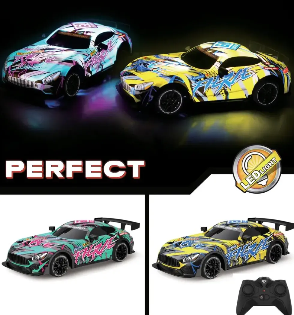 VOITURE DE COURSE FIERCE LED RADIOCOMMANDEE 1:18
