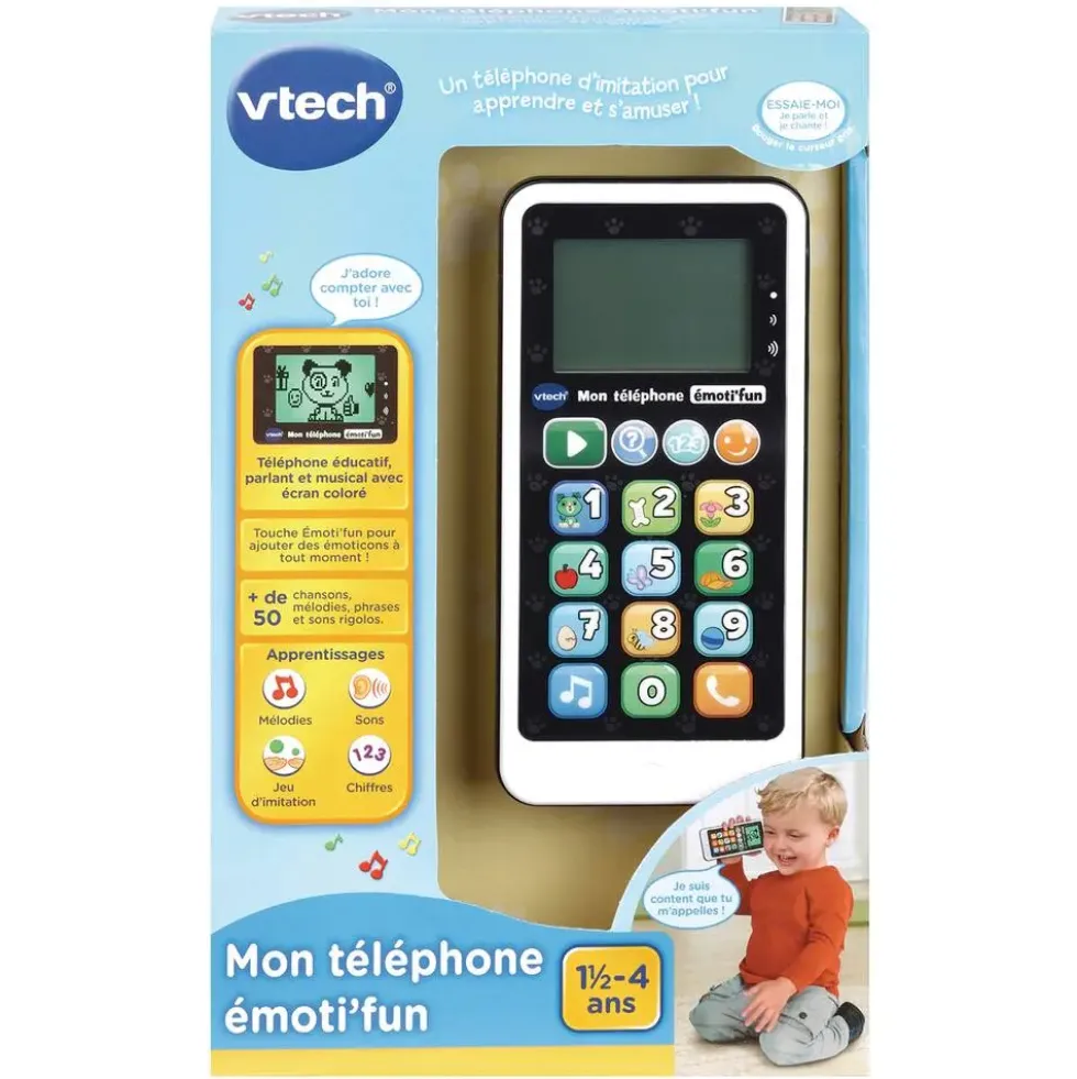 VTECH BABY - MON TELEPHONE EMOTI'FUN NOIR & BLANC