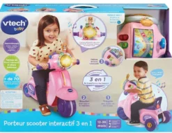 VTECH BABY - PORTEUR SCOOTER INTERACTIF 3 EN 1 ROSE