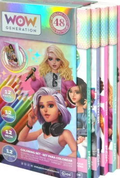 WOW GENERATION - SET 48 COLOURED PENCILS WITH NOTEBOOK