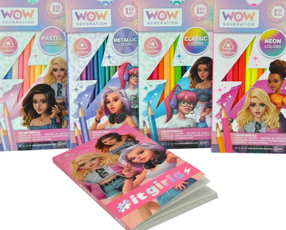 WOW GENERATION - SET 48 COLOURED PENCILS WITH NOTEBOOK