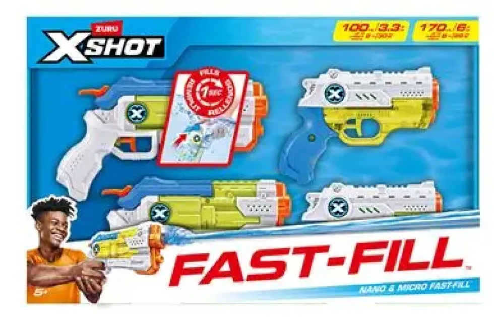 XSHOT WATER FAST-FILL PACK DE 2 MEDIUM ET 2 NANO BLASTER