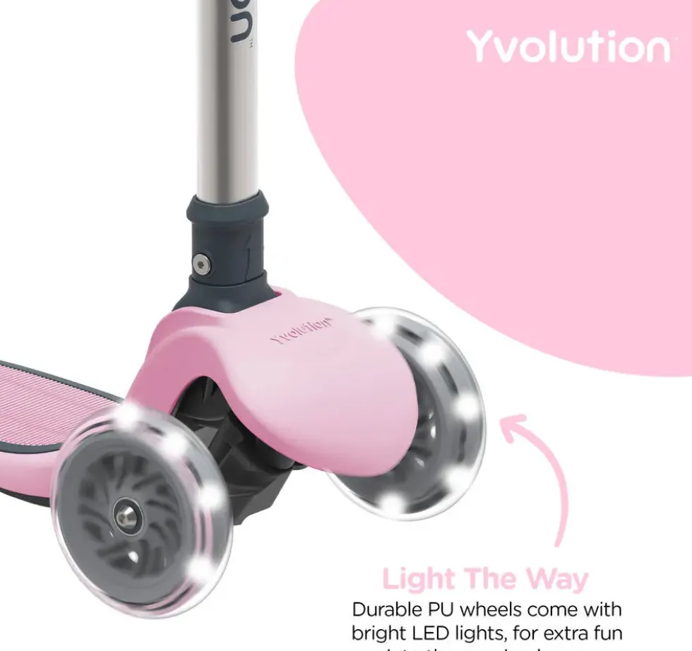 Y GLIDER AIR ROSE - TROTTINETTE 3 ROUES LUMINEUSES