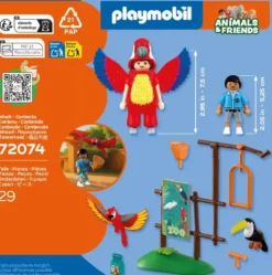 ZOO : MASCOTTE PERROQUET COLORE & ENFANT 72074