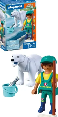 ZOO : OURS POLAIRE ET GARDIEN DE ZOO 72090